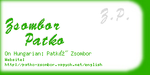 zsombor patko business card